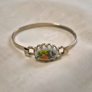 Avon Silver Bracelet with Floral Accents